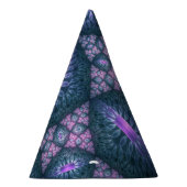 3D Fractal Art Abstract Pattern Blue Purple Pink パーティーハット (右)
