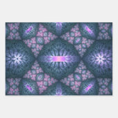 3D Fractal Art Abstract Pattern Blue Purple Pink ラッピングペーパーシート (正面3)