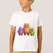 3D Friendly Monster Trio Tシャツ (正面)
