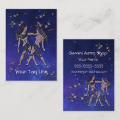 3D Gemini -〔占星術の〕十二宮図サイン占星術の- Sign 名刺 (正面/裏面)
