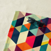 3D Geometric Pattern RETRO Aesthetic Name ビーチタオル (インサイチュ)