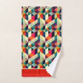 3D Geometric Pattern RETRO Monogrammed Name バスタオルセット (ハンドタオル)