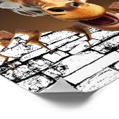 3D Giraffe Wall Break Art – Realistic Safari ポスター (角)