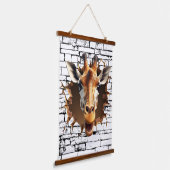 3D Giraffe Wall Break Art – Realistic Safari 吊り下げ型タペストリー (傾斜あり)
