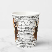 3D Giraffe Wall Break Art – Realistic Safari 紙コップ (左)