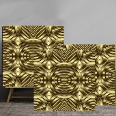3D Gold Metallic Geometric Pattern luxury  タイル