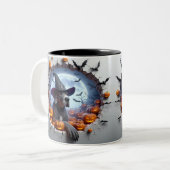 3D Halloween Dog Breeds Halloween Mugs, Tea/Coffee ツートーンマグカップ (正面左)