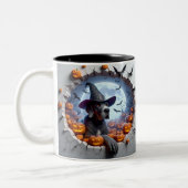 3D Halloween Dog Breeds Halloween Mugs, Tea/Coffee ツートーンマグカップ (左)