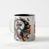3D Halloween Dog Breeds Halloween Mugs, Tea/Coffee ツートーンマグカップ (正面左)