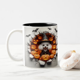 3D Halloween Dog Breeds Halloween Mugs, Tea/Coffee ツートーンマグカップ