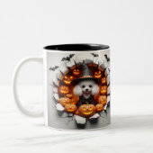 3D Halloween Dog Breeds Halloween Mugs, Tea/Coffee ツートーンマグカップ (左)