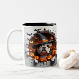 3D Halloween Dog Breeds Halloween Mugs, Tea/Coffee ツートーンマグカップ
