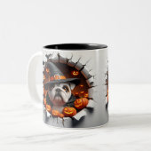 3D Halloween Dog Breeds Halloween Mugs, Tea/Coffee ツートーンマグカップ (正面左)