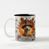 3D Halloween Dog Breeds Halloween Mugs, Tea/Coffee ツートーンマグカップ (左)