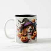 3D Halloween Dog Breeds Halloween Mugs, Tea/Coffee ツートーンマグカップ (左)