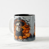 3D Halloween Dog Breeds Halloween Mugs, Tea/Coffee ツートーンマグカップ (正面左)