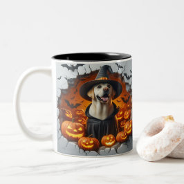 3D Halloween Dog Breeds Halloween Mugs, Tea/Coffee ツートーンマグカップ