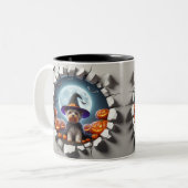 3D Halloween Dog Breeds Halloween Mugs, Tea/Coffee ツートーンマグカップ (正面左)