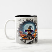 3D Halloween Dog Breeds Halloween Mugs, Tea/Coffee ツートーンマグカップ (左)
