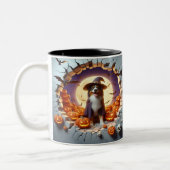 3D Halloween Dog Breeds Halloween Mugs, Tea/Coffee ツートーンマグカップ (左)