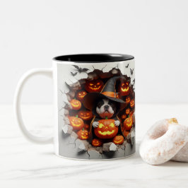 3D Halloween Dog Breeds Halloween Mugs, Tea/Coffee ツートーンマグカップ
