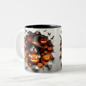 3D Halloween Dog Breeds Halloween Mugs, Tea/Coffee ツートーンマグカップ (正面左)