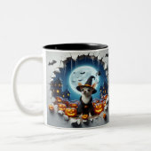 3D Halloween Dog Breeds Halloween Mugs, Tea/Coffee ツートーンマグカップ (左)