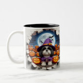 3D Halloween Dog Breeds Halloween Mugs, Tea/Coffee ツートーンマグカップ (左)