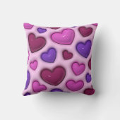 3D Heart Pattern - Pink Romantic Home Decor クッション (裏面)