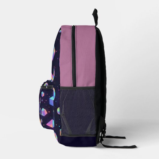 3D Holographic Geometric Aesthetic Backpack プリントバックパック (右)
