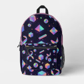 3D Holographic Geometric Aesthetic Backpack プリントバックパック (正面)