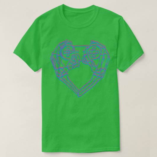 3D Iハートビデオゲーム Tシャツ (デザイン正面)