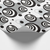 3D Illusion Black and White Bold Geometric Circles ラッピングペーパー (コーナー)