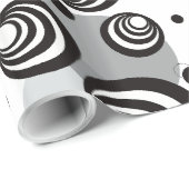3D Illusion Black and White Bold Geometric Circles ラッピングペーパー (ロールコーナー)