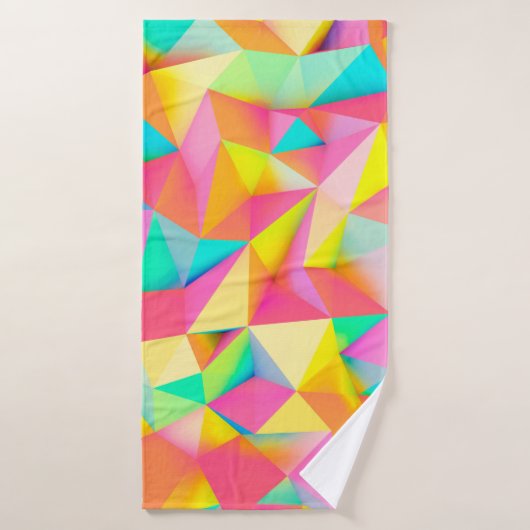 3D Illustration - Colorful low poly texture3d,abst バスタオル (バスタオル)
