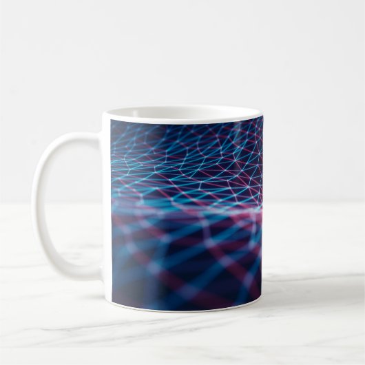 3D illustration, embossed mesh representing intern コーヒーマグカップ (左)