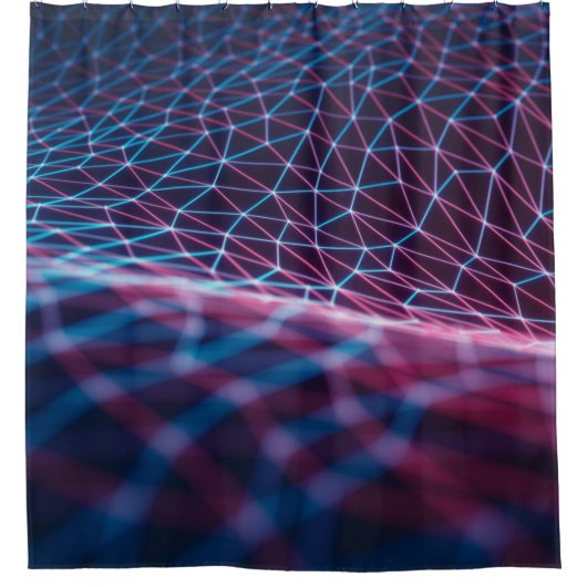 3D illustration, embossed mesh representing intern シャワーカーテン (正面)