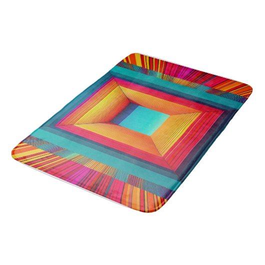 3D Infinite Geometric Neon Bath Mat バスマット (アングル)