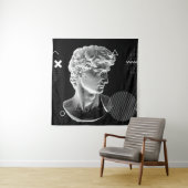 3D ing of Michelangelo's David head in pixel art 8 タペストリー (インサイチュ)