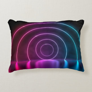 3d ing of ultraviolet circle portal glowing lines アクセントクッション