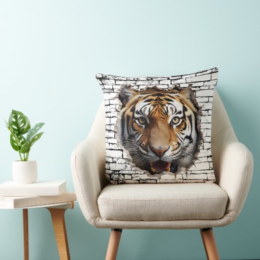 3D Jaguar Wall Break Art – Realistic Safari クッション (椅子)