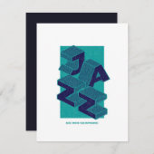 3D Jazz music - Funny Music Lover Gift 招待状 (正面/裏面)