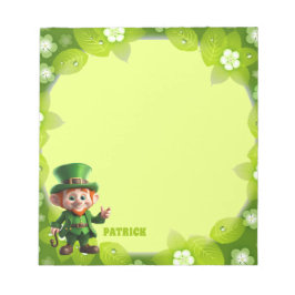 3D Leprechaun St. Patrick's Day Personalized Kids ノートパッド