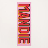 3D Lettering Pink Red Name Yoga Mat ヨガマット (正面)