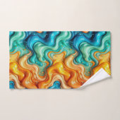 3D Liquid Swirl Abstract Glass - Modern Psychedeli バスタオルセット (ハンドタオル)