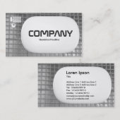 3D Lozenge – ガラス壁（白黒） 名刺 (正面/裏面)