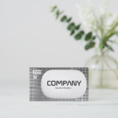 3D Lozenge – ガラス壁（白黒） 名刺 (スタンド正面)