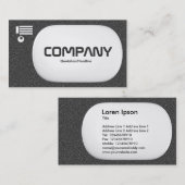 3D Lozenge – ダークグレーエンボステクスチャ 名刺 (正面/裏面)