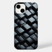 3D Luxury Black Metallic Phone Case - Sleek Dark Case-Mate iPhoneケース (裏面)