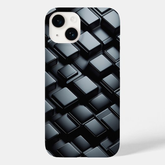 3D Luxury Black Metallic Phone Case - Sleek Dark  Case-Mate iPhoneケース (裏面)